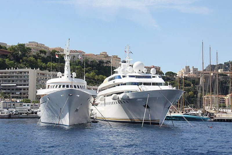 a couple of boats in the water aboard ATLANTIS II Yacht for Sale