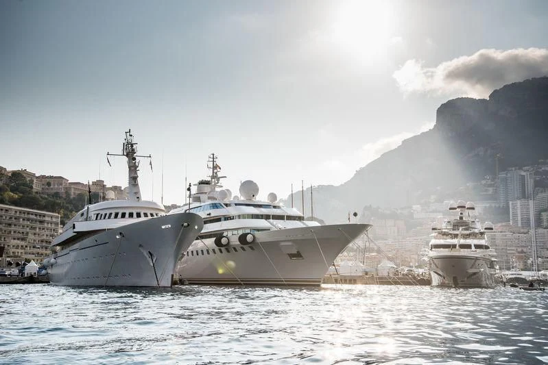 a group of boats in the water aboard ATLANTIS II Yacht for Sale
