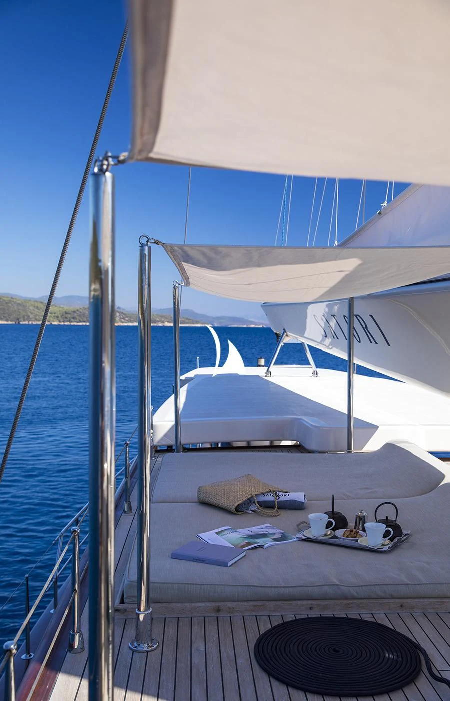 a boat on the water aboard SATORI Yacht for Charter