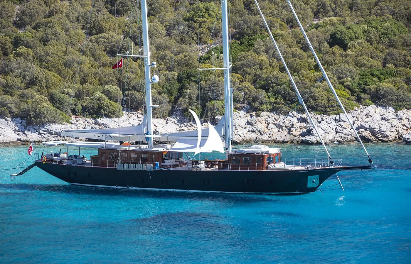 a boat on the water aboard SATORI Yacht for Charter