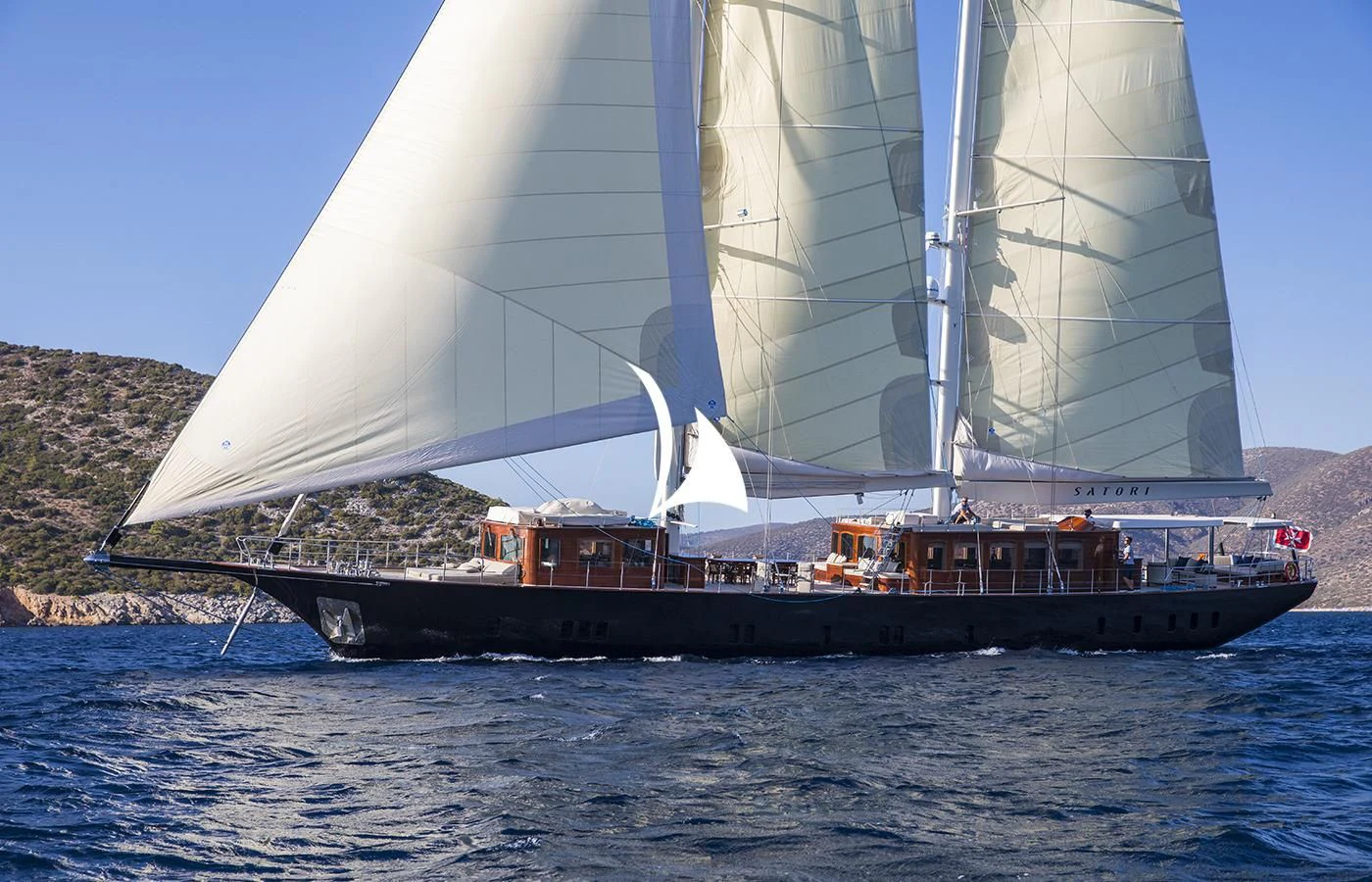 a boat on the water aboard SATORI Yacht for Charter