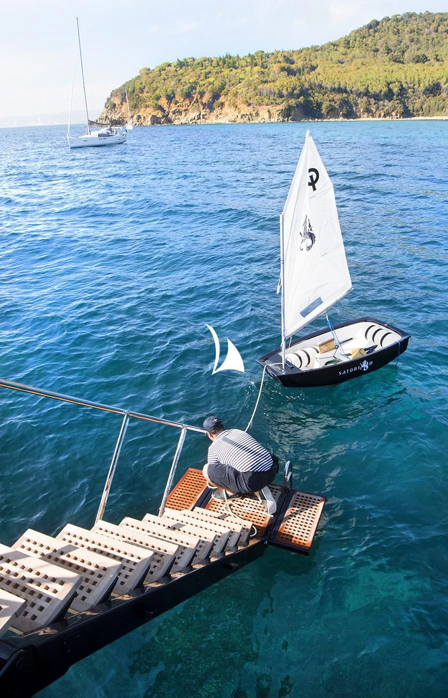 a boat on the water aboard SATORI Yacht for Charter