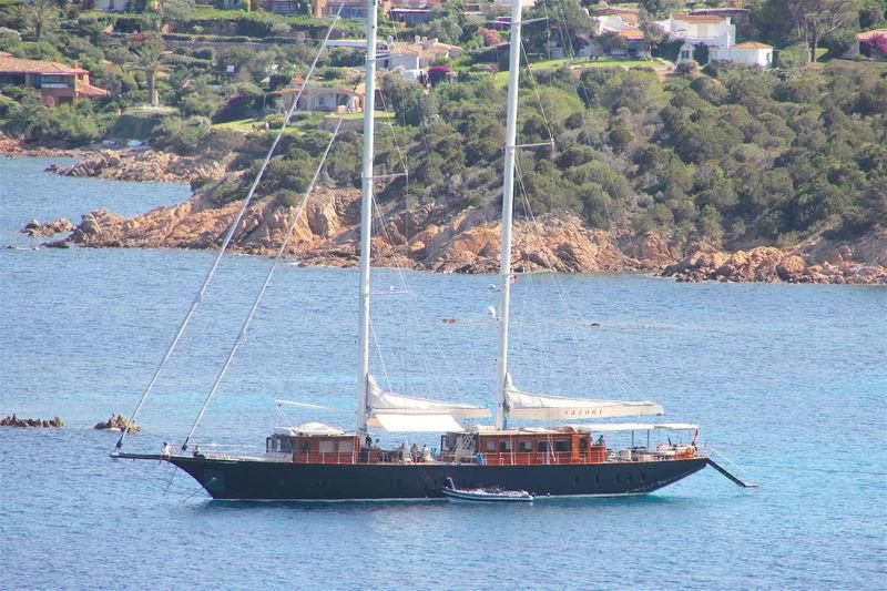 a boat sailing on the water aboard SATORI Yacht for Charter