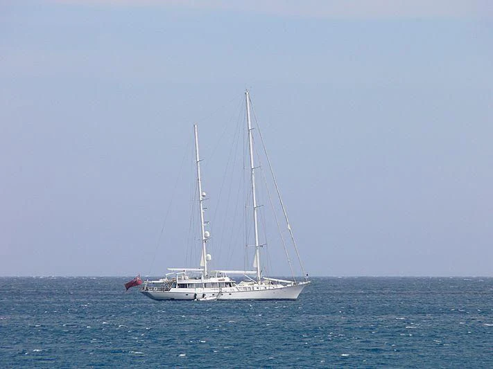 a boat sailing on the sea aboard MIKADO Yacht for Sale
