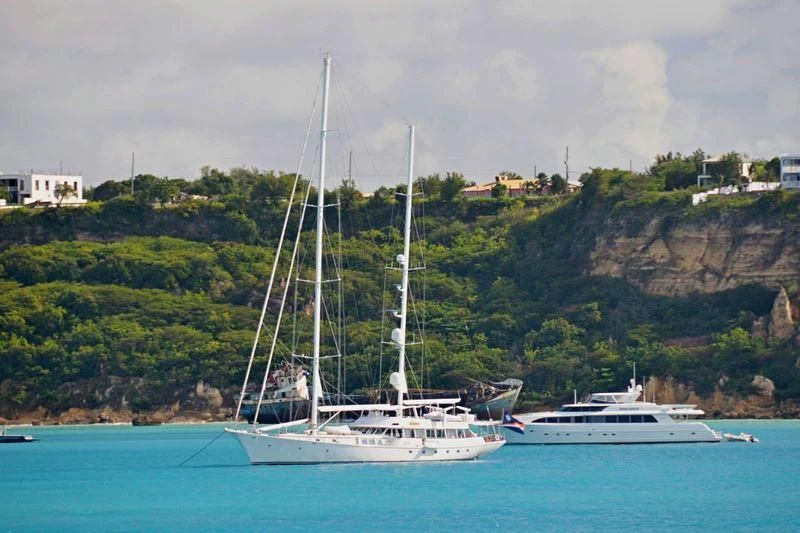 a sailboat in the water aboard MIKADO Yacht for Sale