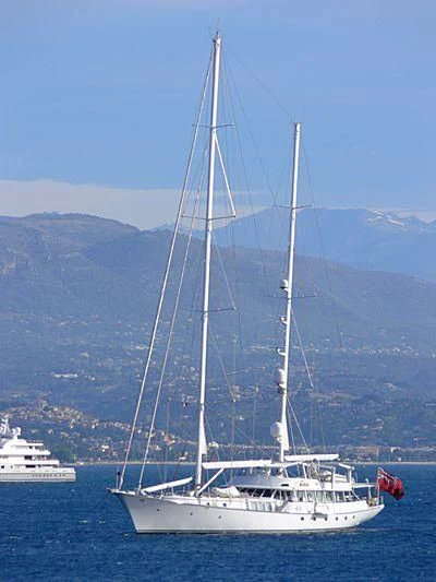 a boat sailing on the water aboard MIKADO Yacht for Sale