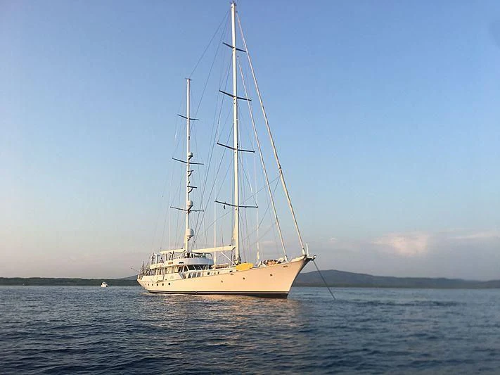 a sailboat in the water aboard MIKADO Yacht for Sale
