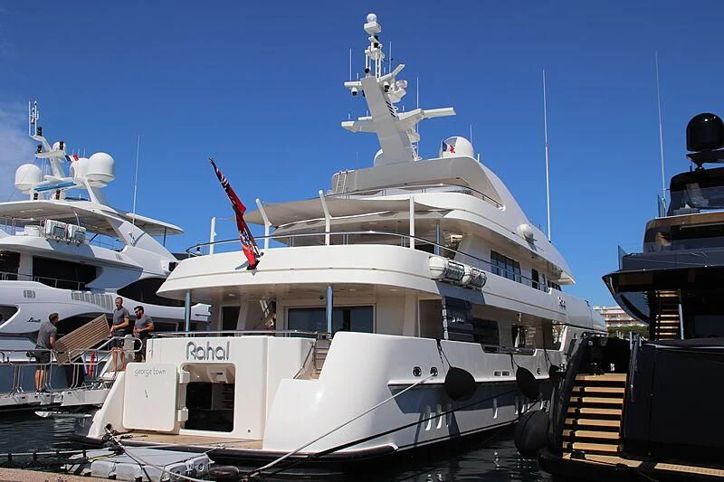 a boat with a ladder aboard RAHAL Yacht for Sale