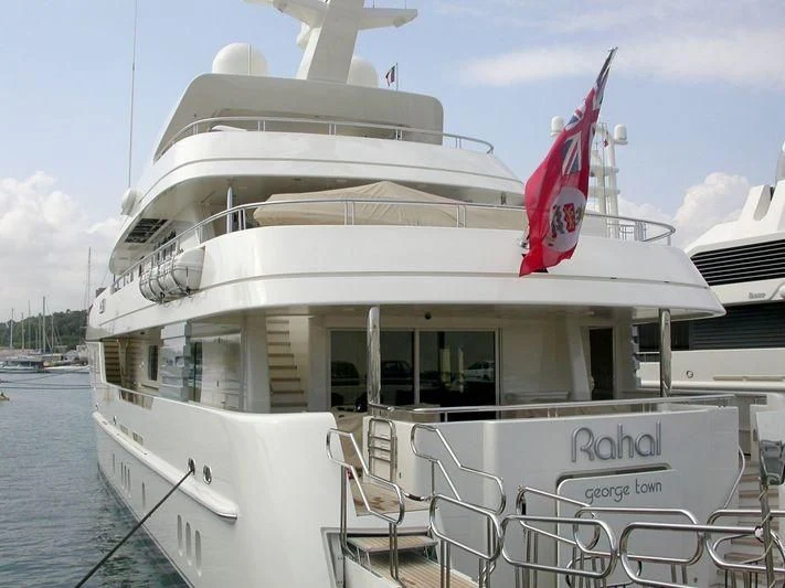 a boat on the water aboard RAHAL Yacht for Sale