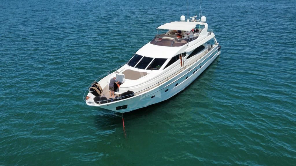 a boat in the water aboard MAGIC SIX Yacht for Sale