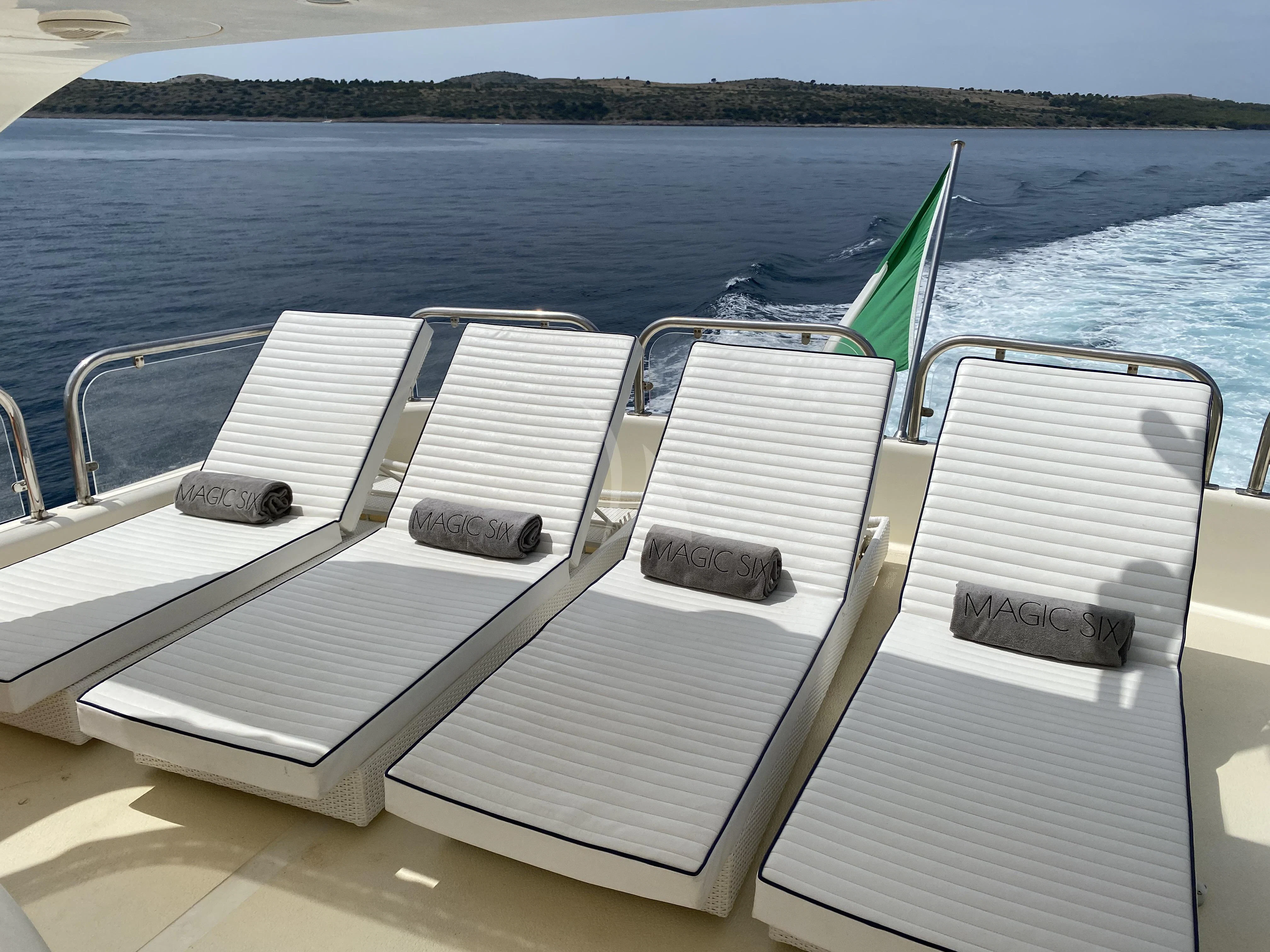 a boat on the water aboard MAGIC SIX Yacht for Sale