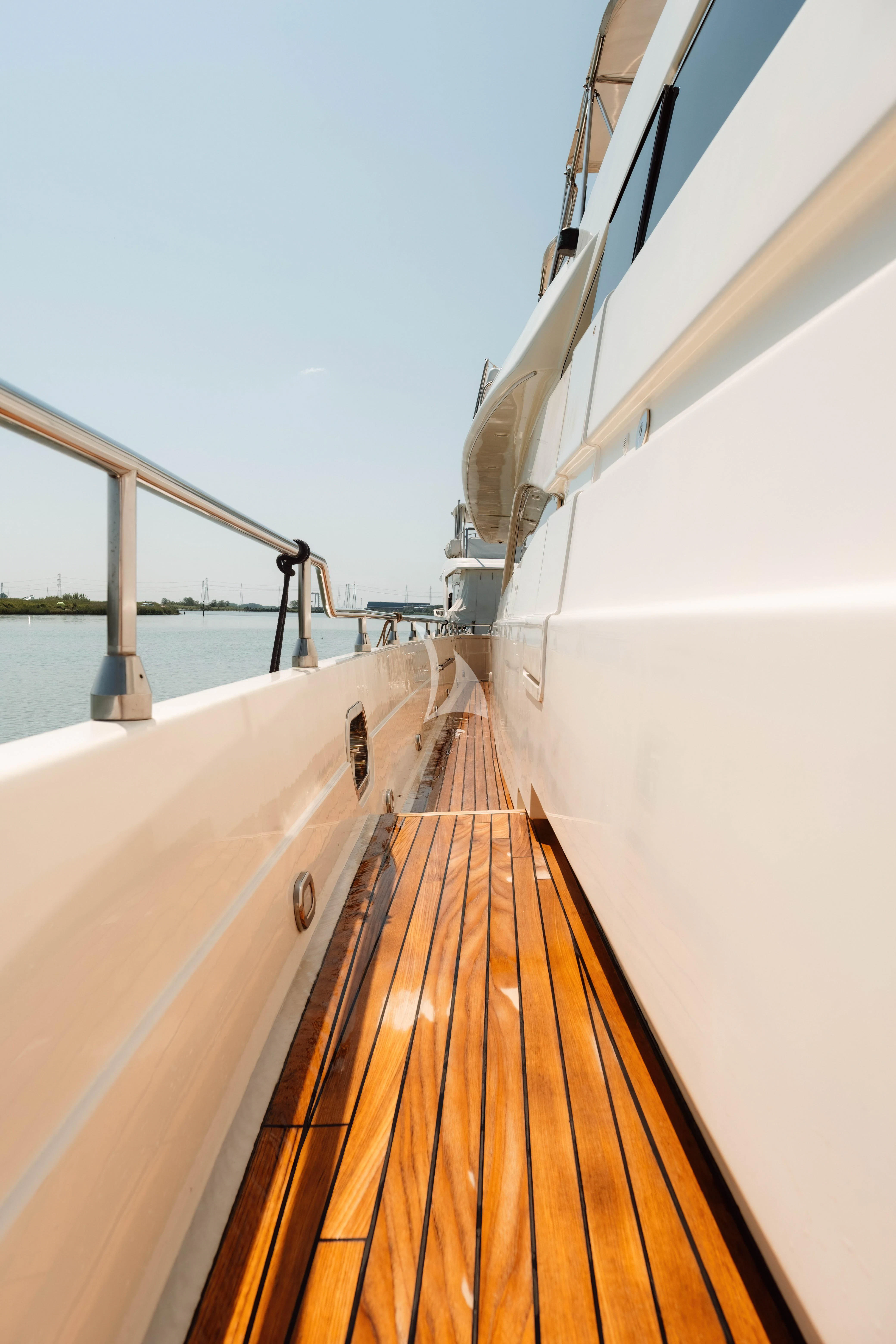 a wooden deck on a boat aboard MAGIC SIX Yacht for Sale