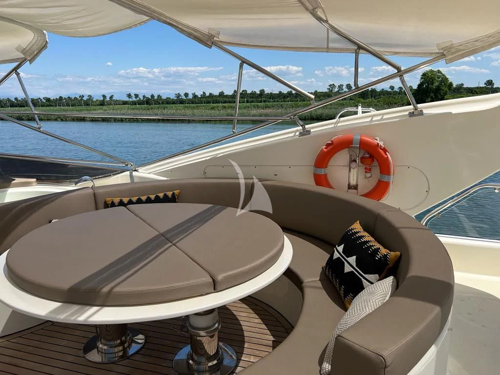 a boat with a shoe on the front aboard MAGIC SIX Yacht for Sale