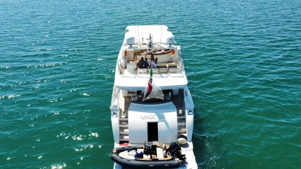 a boat in the water aboard MAGIC SIX Yacht for Sale