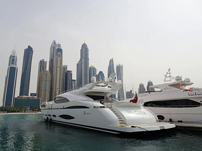 a yacht in the water aboard FAST & FURIOUS Yacht for Charter