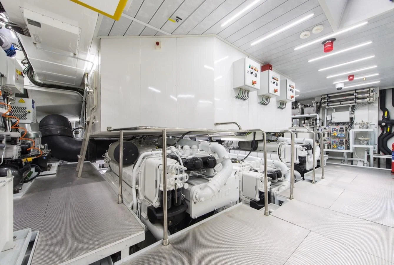 a room with machinery aboard FAST & FURIOUS Yacht for Charter