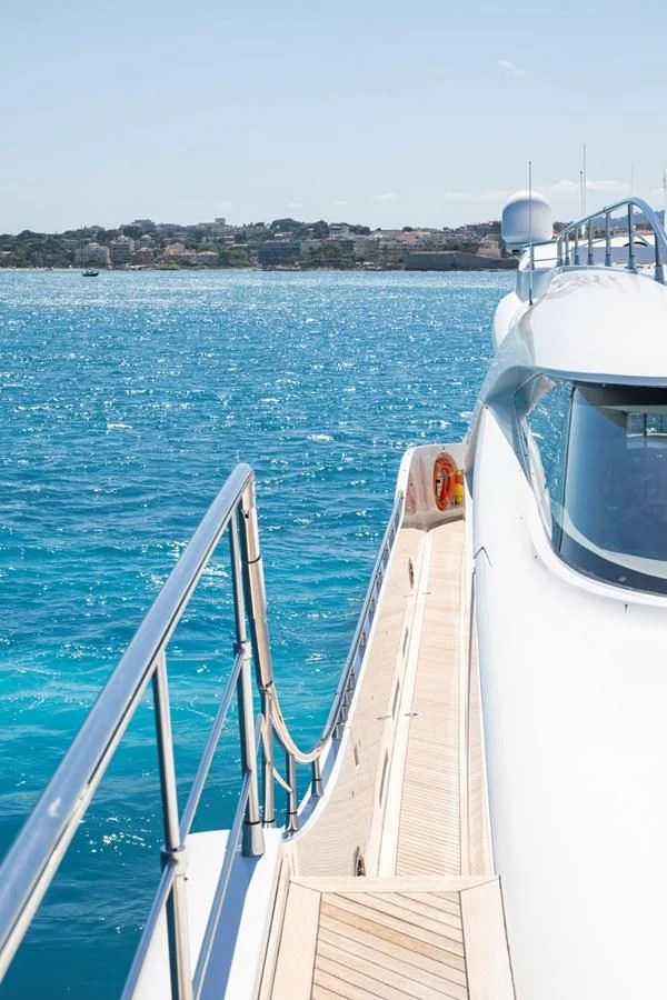 a boat on the water aboard FAST & FURIOUS Yacht for Charter