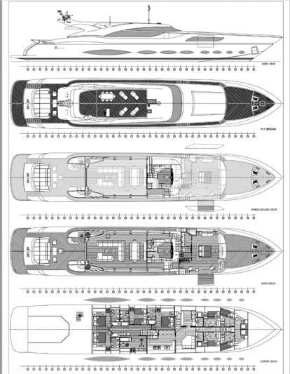 diagram aboard FAST & FURIOUS Yacht for Charter