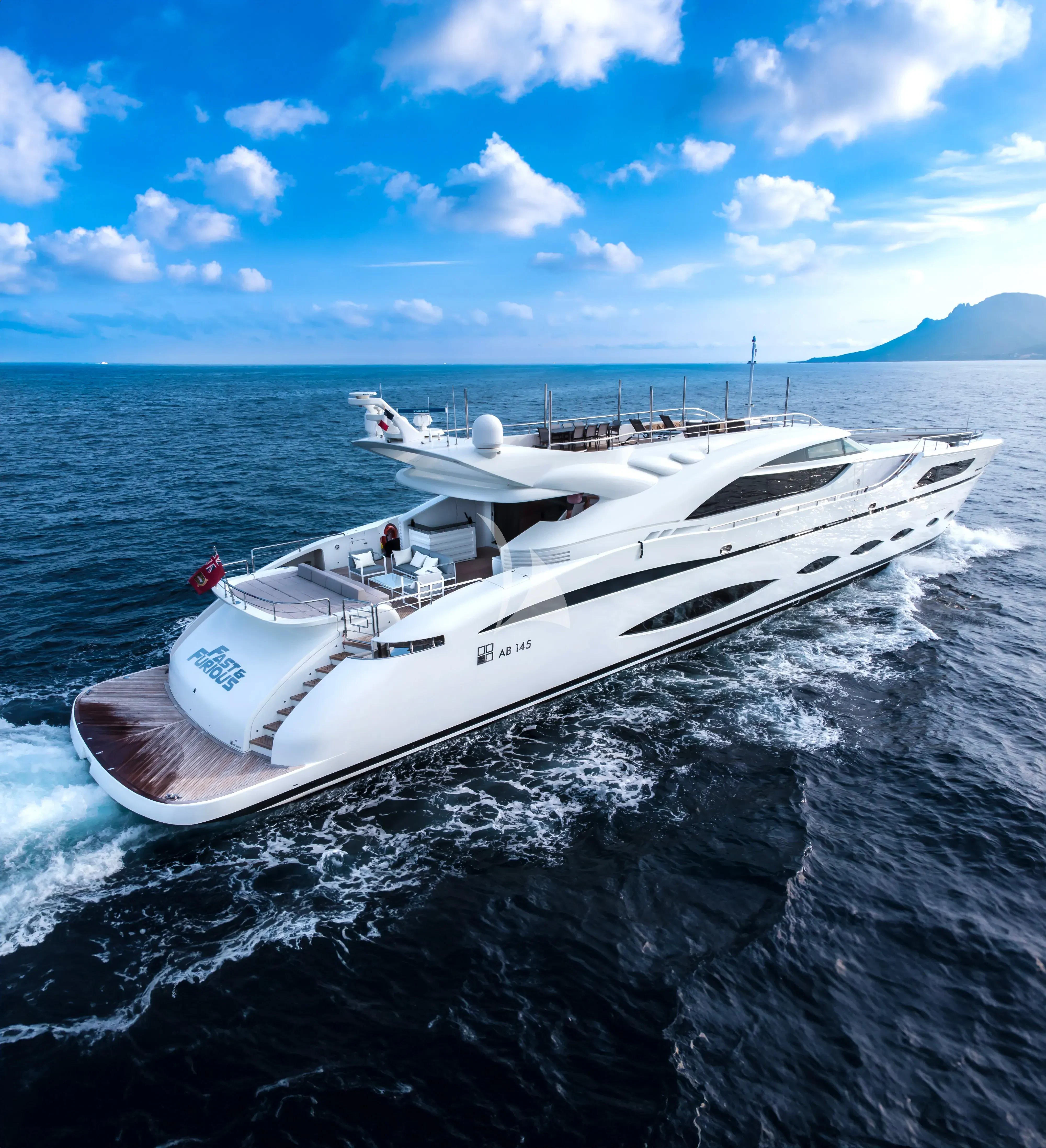 a boat in the water aboard FAST & FURIOUS Yacht for Charter