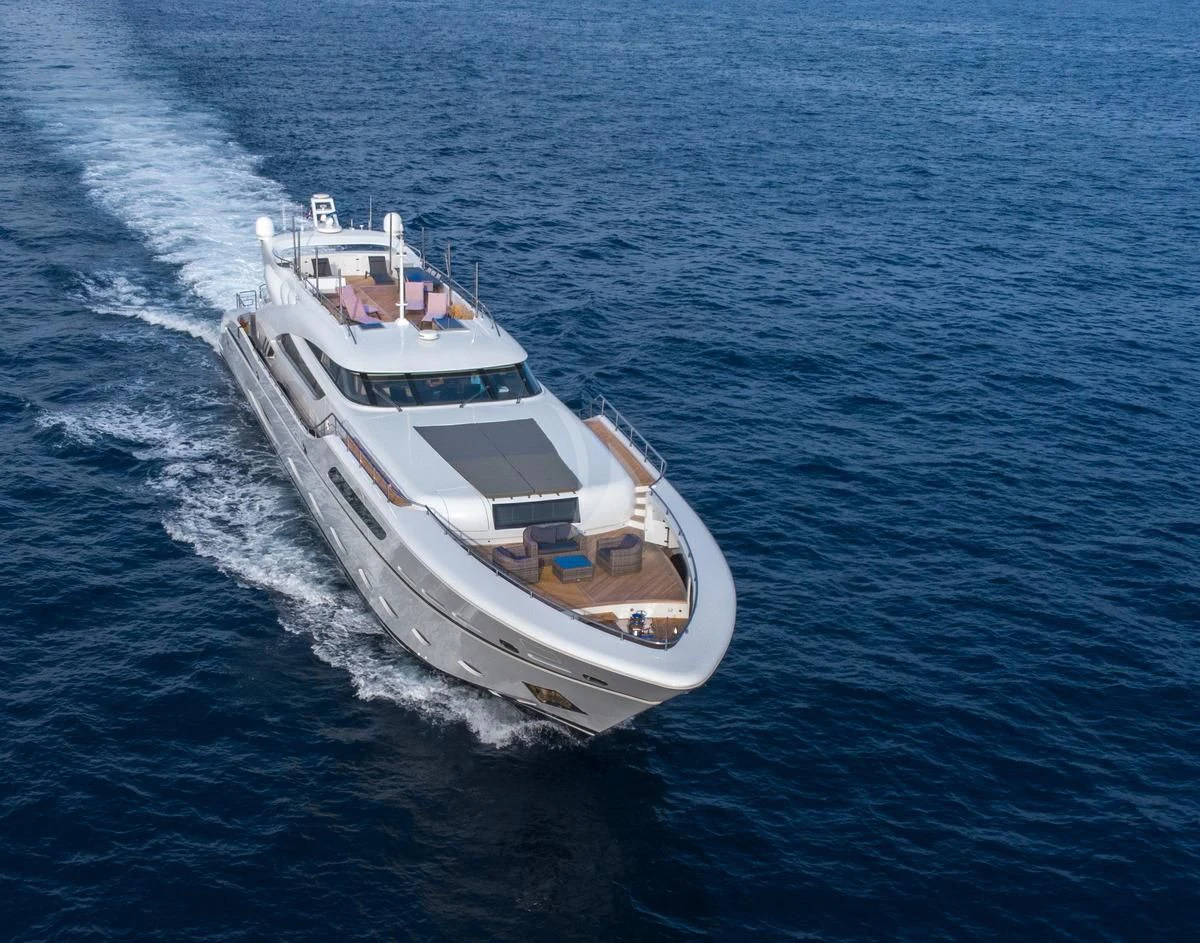 a boat on the water aboard FAST & FURIOUS Yacht for Charter