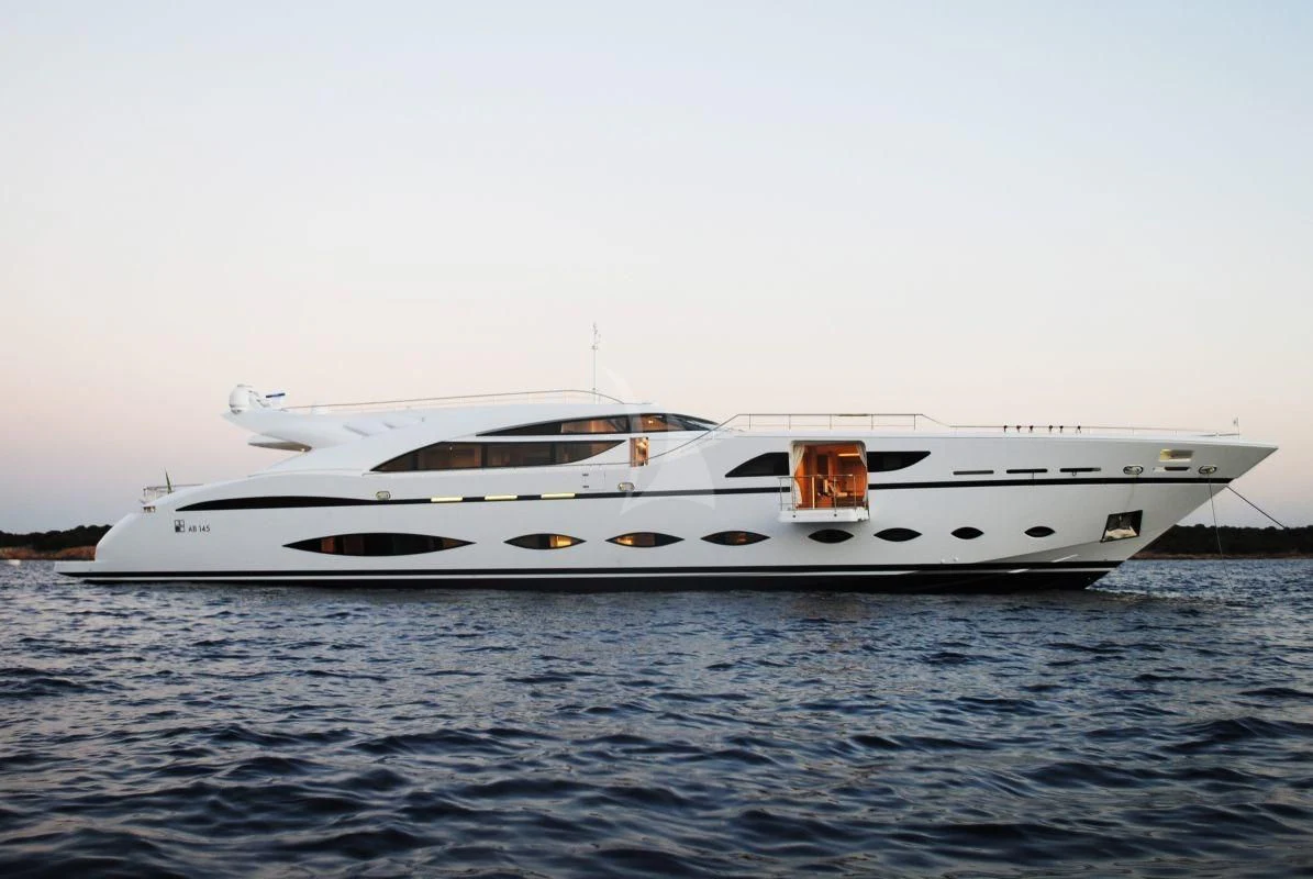 a white yacht on the water aboard FAST & FURIOUS Yacht for Charter