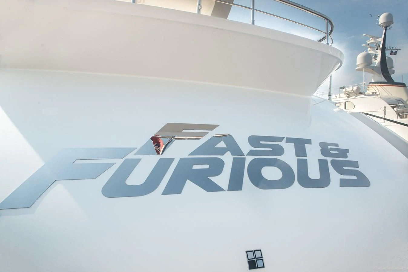 logo aboard FAST & FURIOUS Yacht for Charter