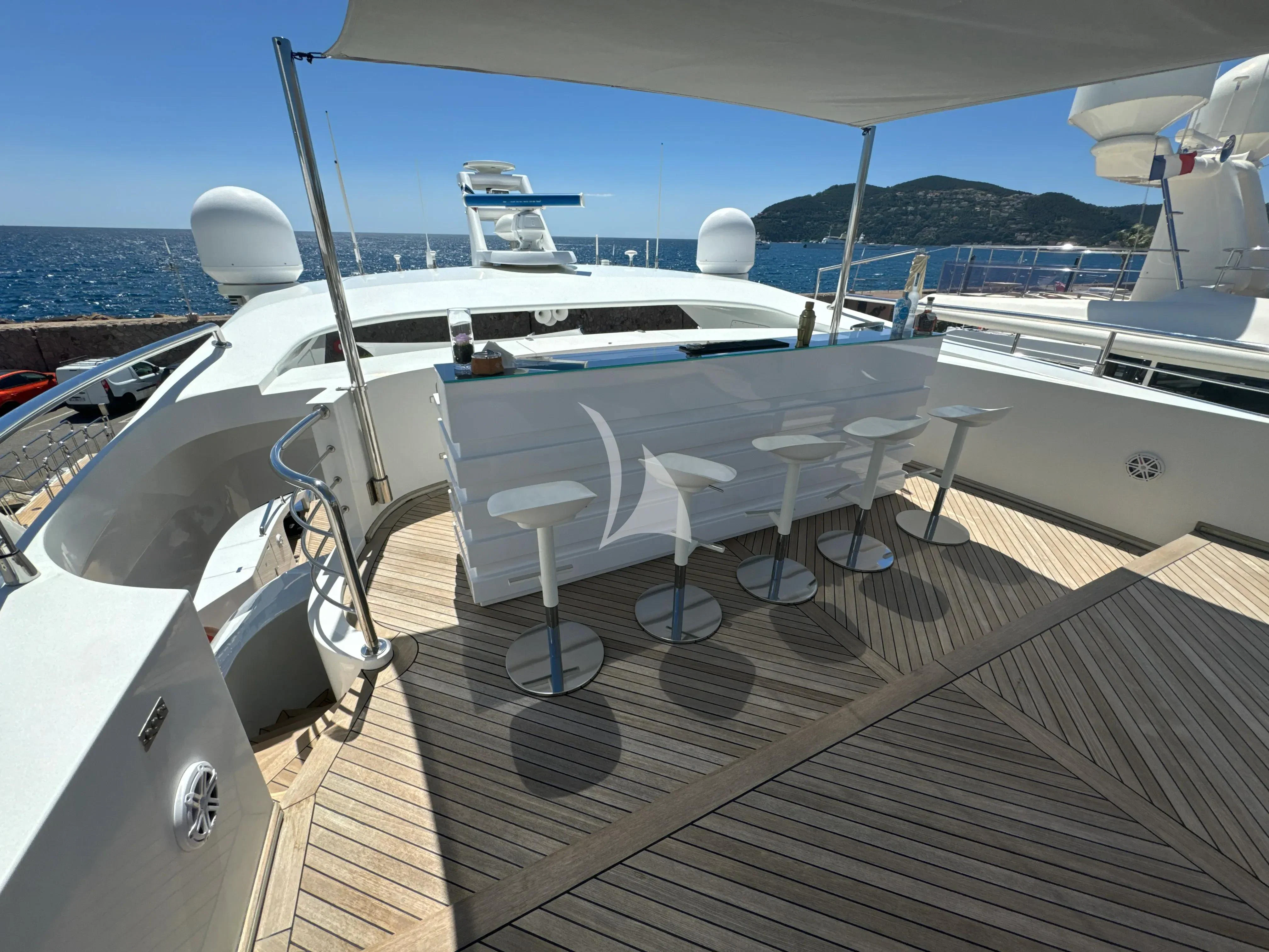 a deck on a boat aboard FAST & FURIOUS Yacht for Charter