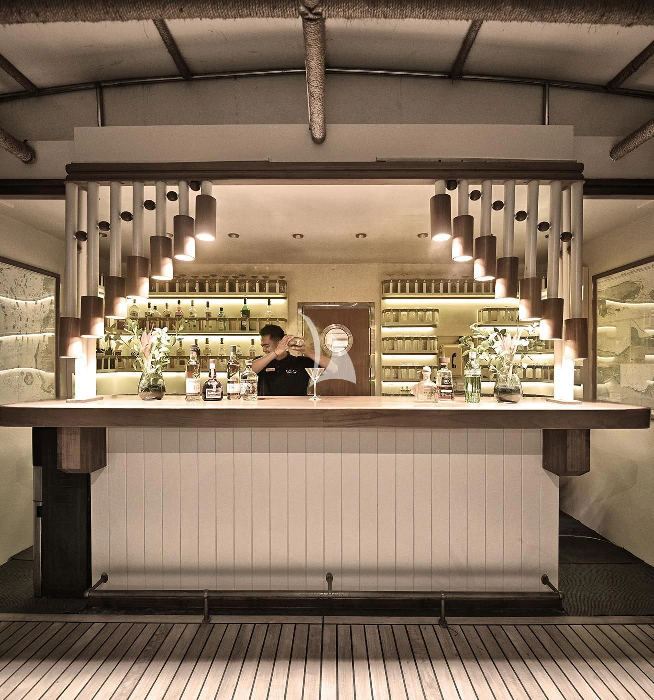 a couple of people in a kitchen aboard KUDANIL EXPLORER Yacht for Sale