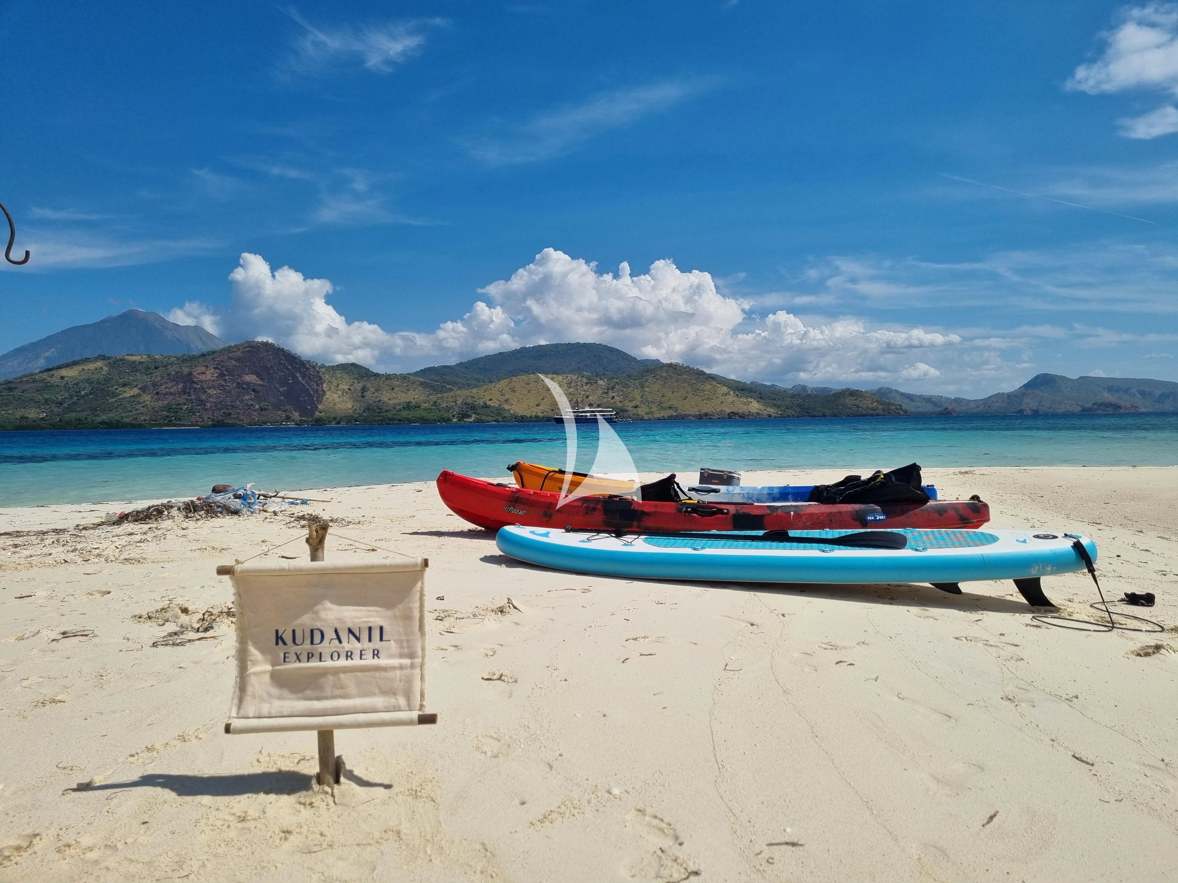 boats on a beach aboard KUDANIL EXPLORER Yacht for Sale