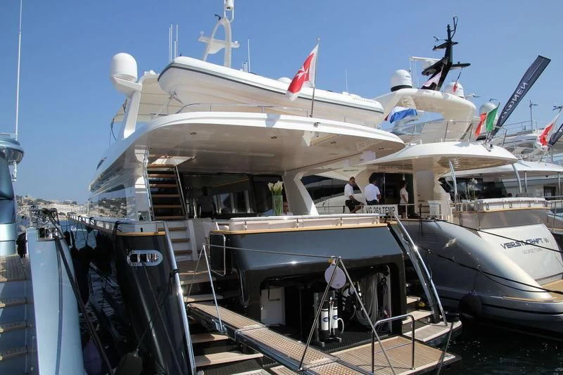 a boat on the water aboard MR. MAVERICK Yacht for Sale