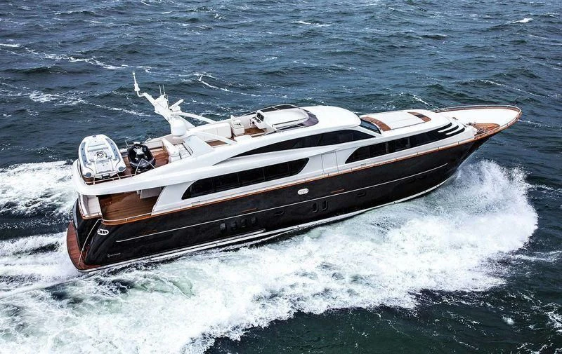 a boat on the water aboard MR. MAVERICK Yacht for Sale