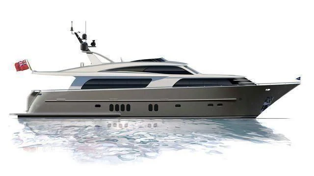 a white yacht with black trim aboard MR. MAVERICK Yacht for Sale