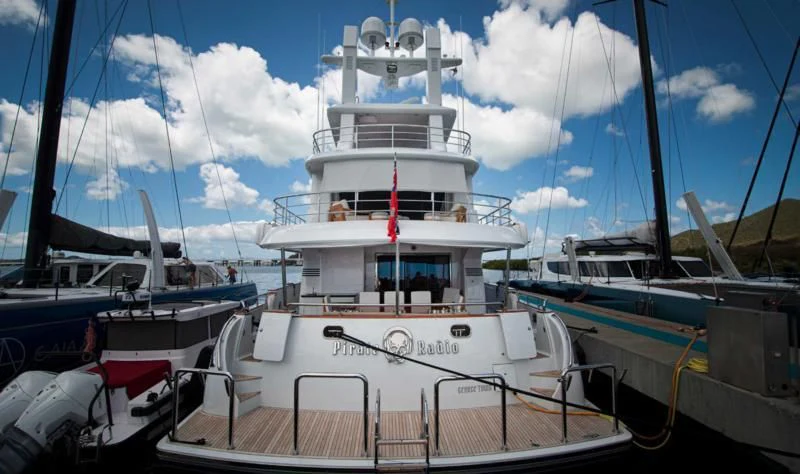 a boat docked at a pier aboard SALVATORE II Yacht for Sale