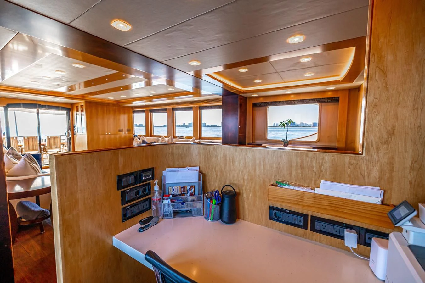 a room with a table and chairs aboard SALVATORE II Yacht for Sale