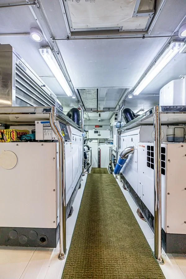 a large room with machines aboard SALVATORE II Yacht for Sale