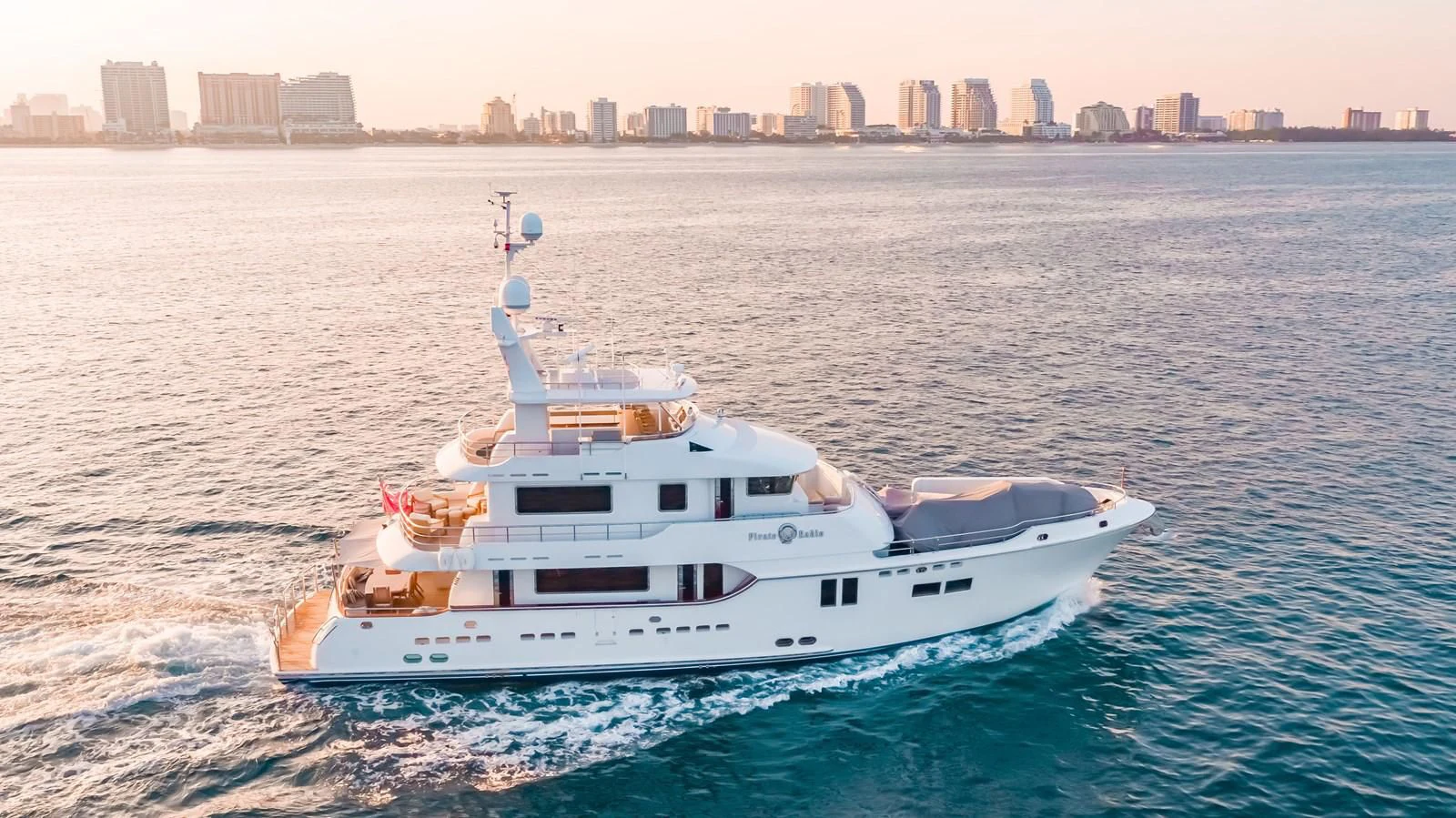 a white yacht in the water aboard SALVATORE II Yacht for Sale