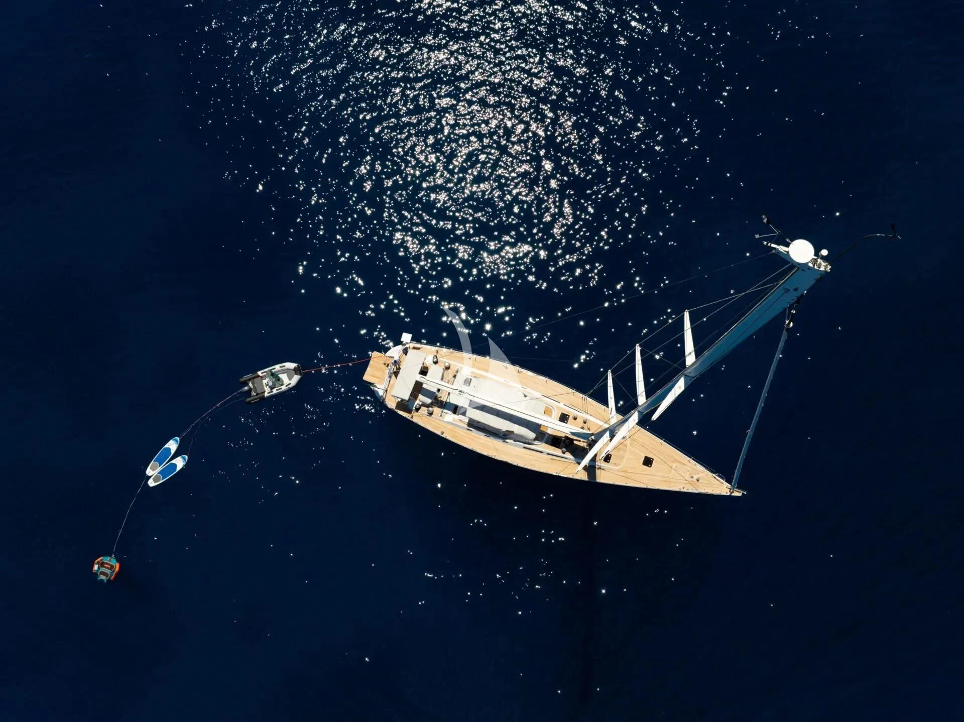 a space ship in space aboard ARIA Yacht for Charter