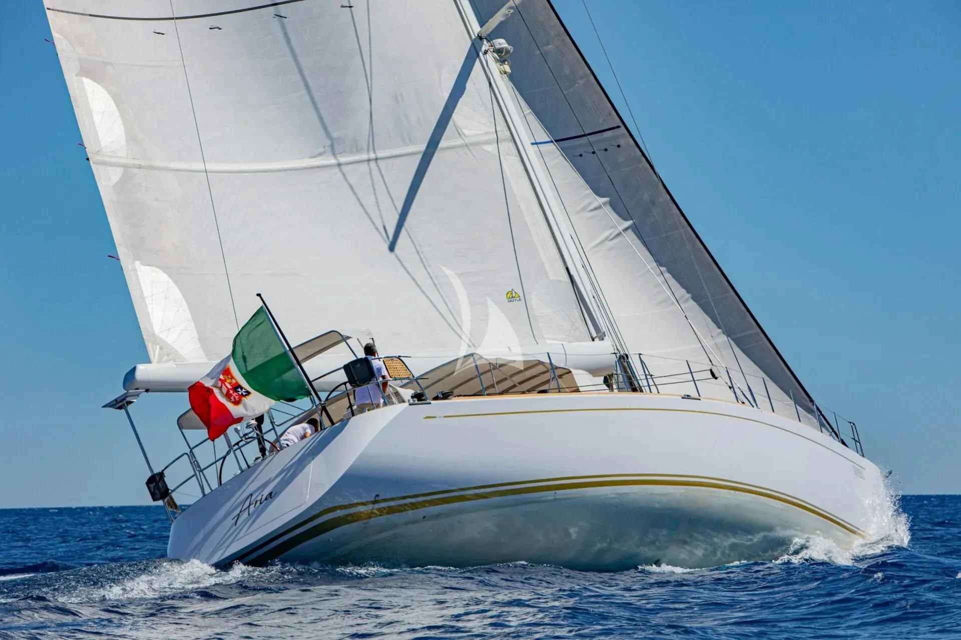 a sailboat on the water aboard ARIA Yacht for Charter