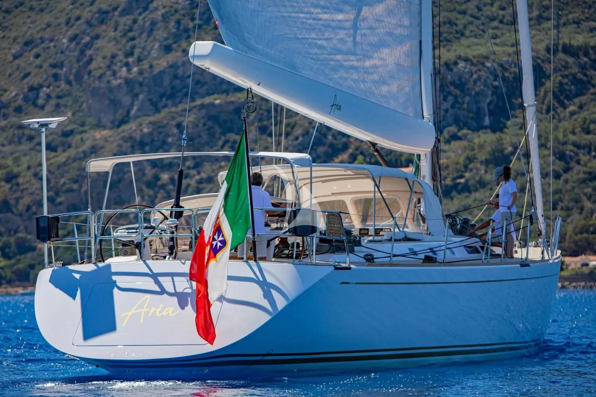 a boat on the water aboard ARIA Yacht for Charter