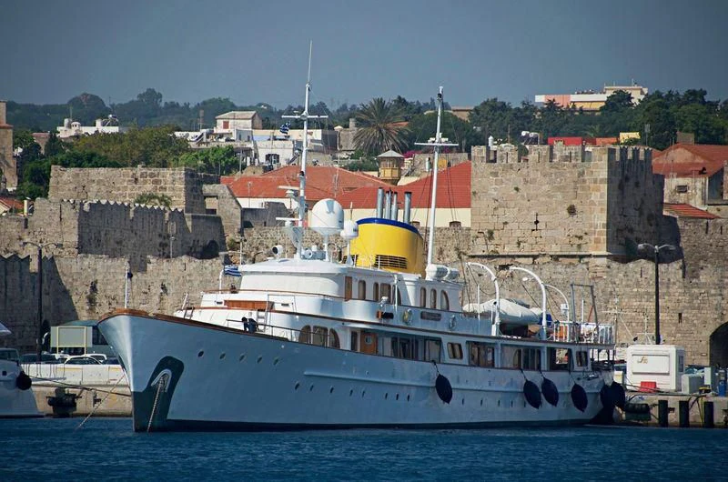 a boat in the water aboard HASABI II Yacht for Sale