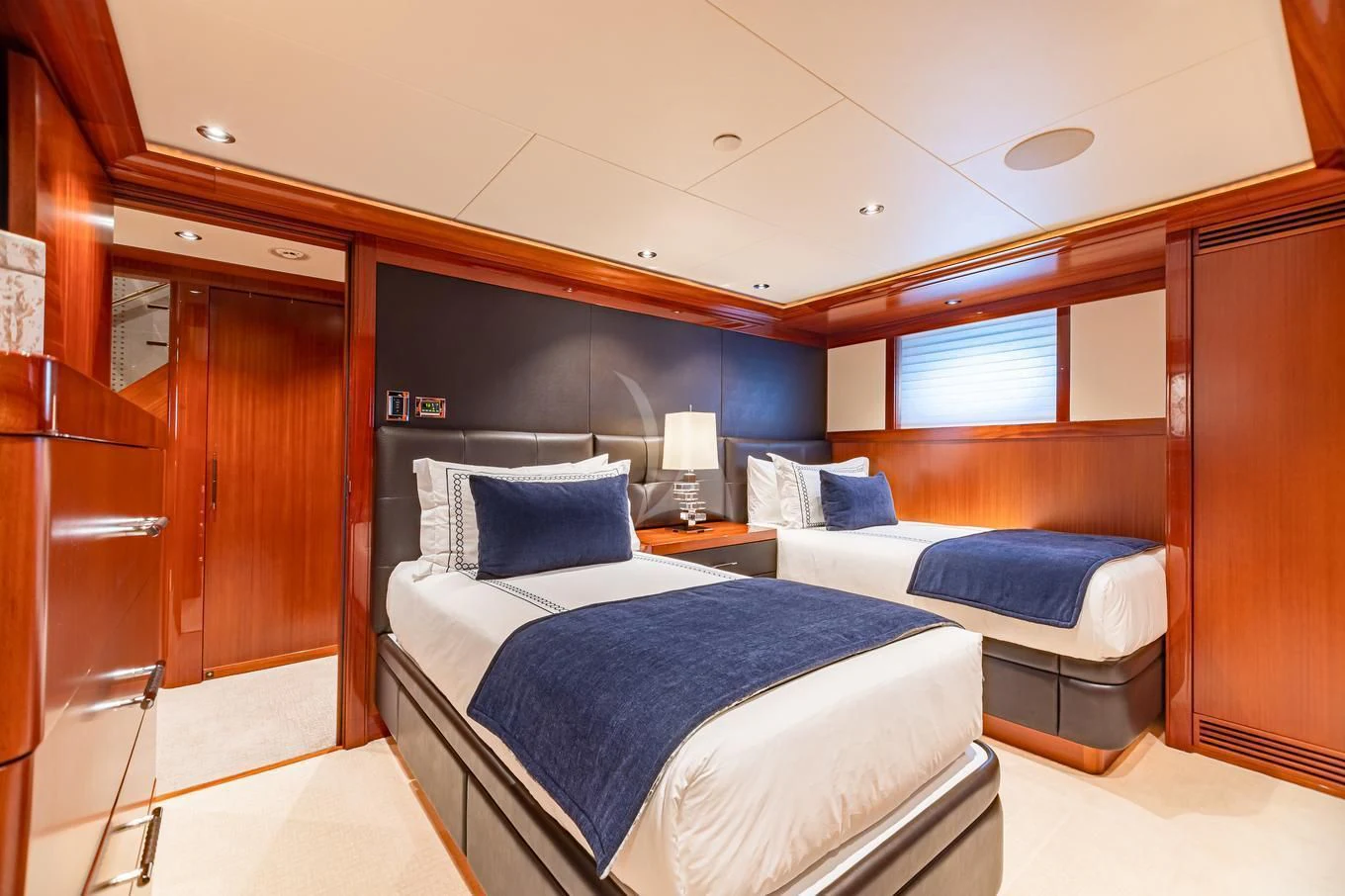 a room with bunk beds aboard NEENAH Yacht for Charter
