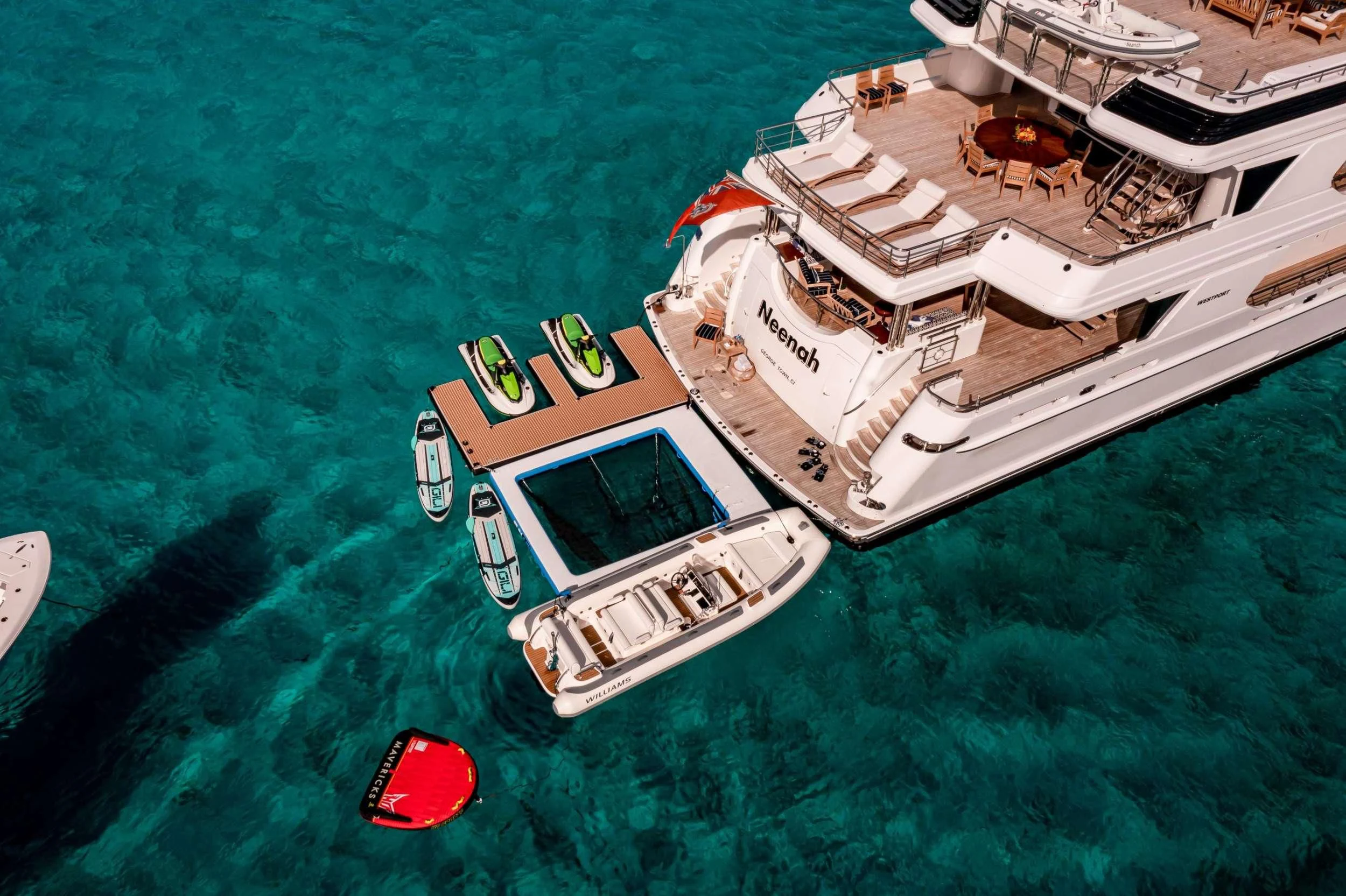 a boat in the water aboard NEENAH Yacht for Charter