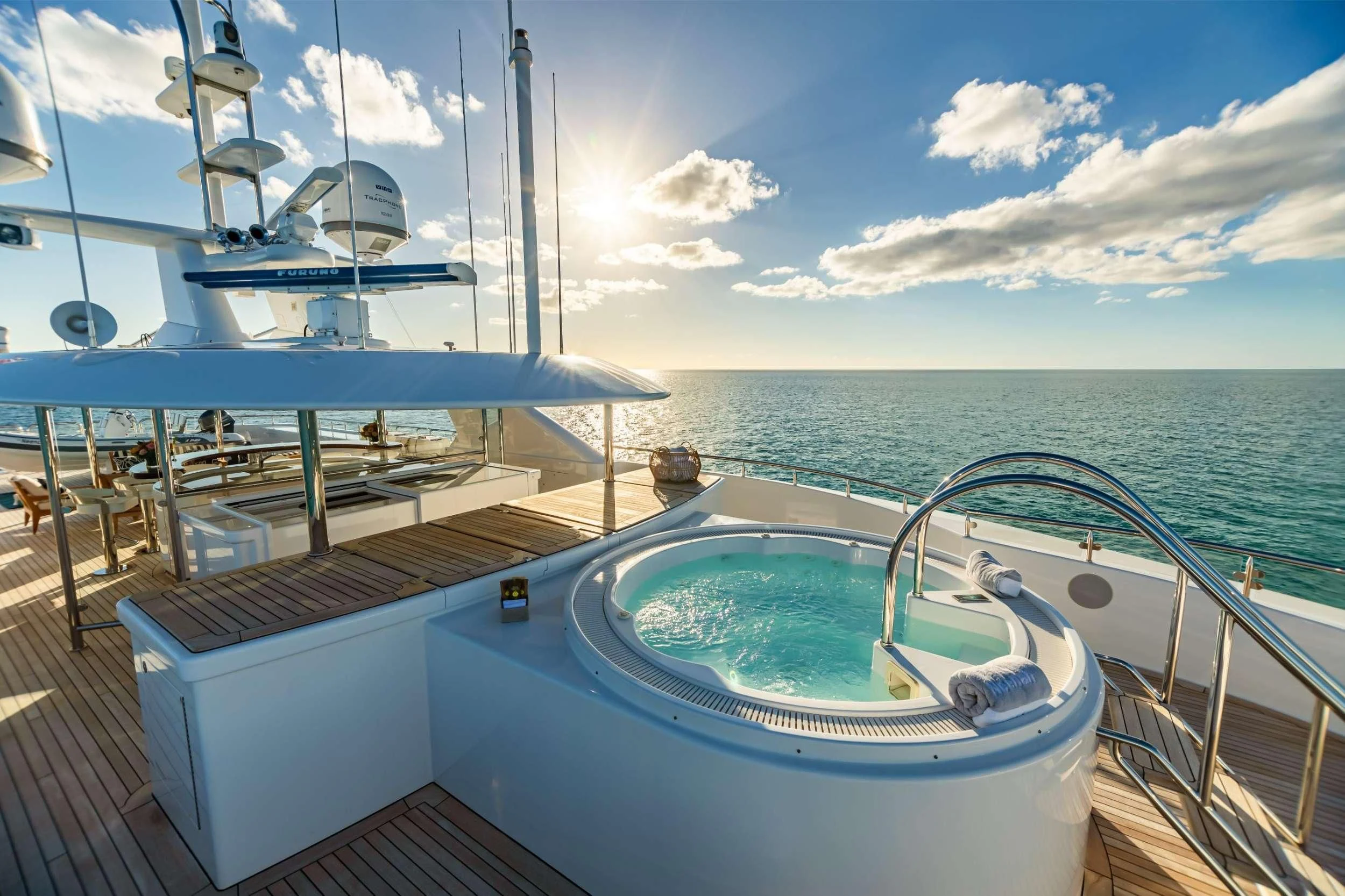 a boat on the water aboard NEENAH Yacht for Charter