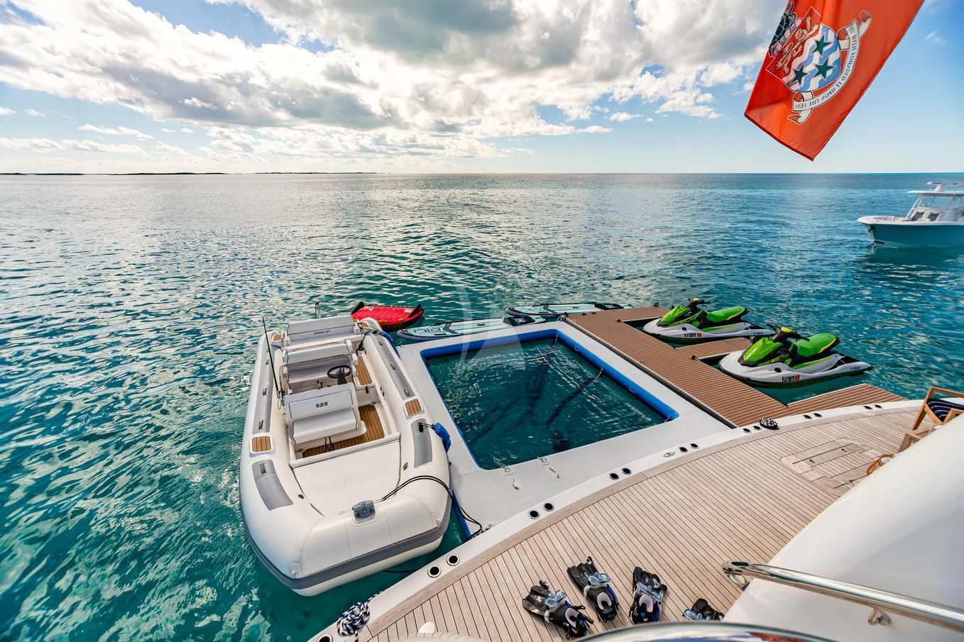 a boat on the water aboard NEENAH Yacht for Charter