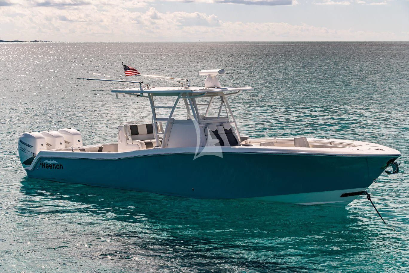 a boat in the water aboard NEENAH Yacht for Charter