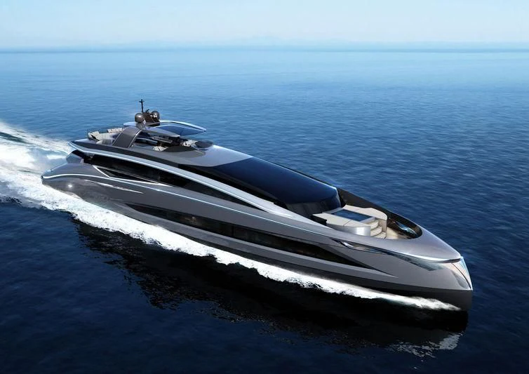 a white yacht on the water aboard TECNOMAR EVO 120/05 Yacht for Sale