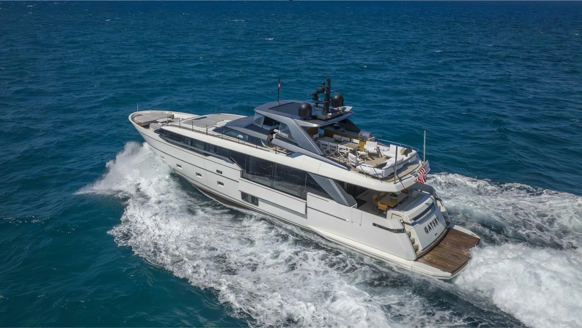 a boat on the water aboard GATSBY Yacht for Charter
