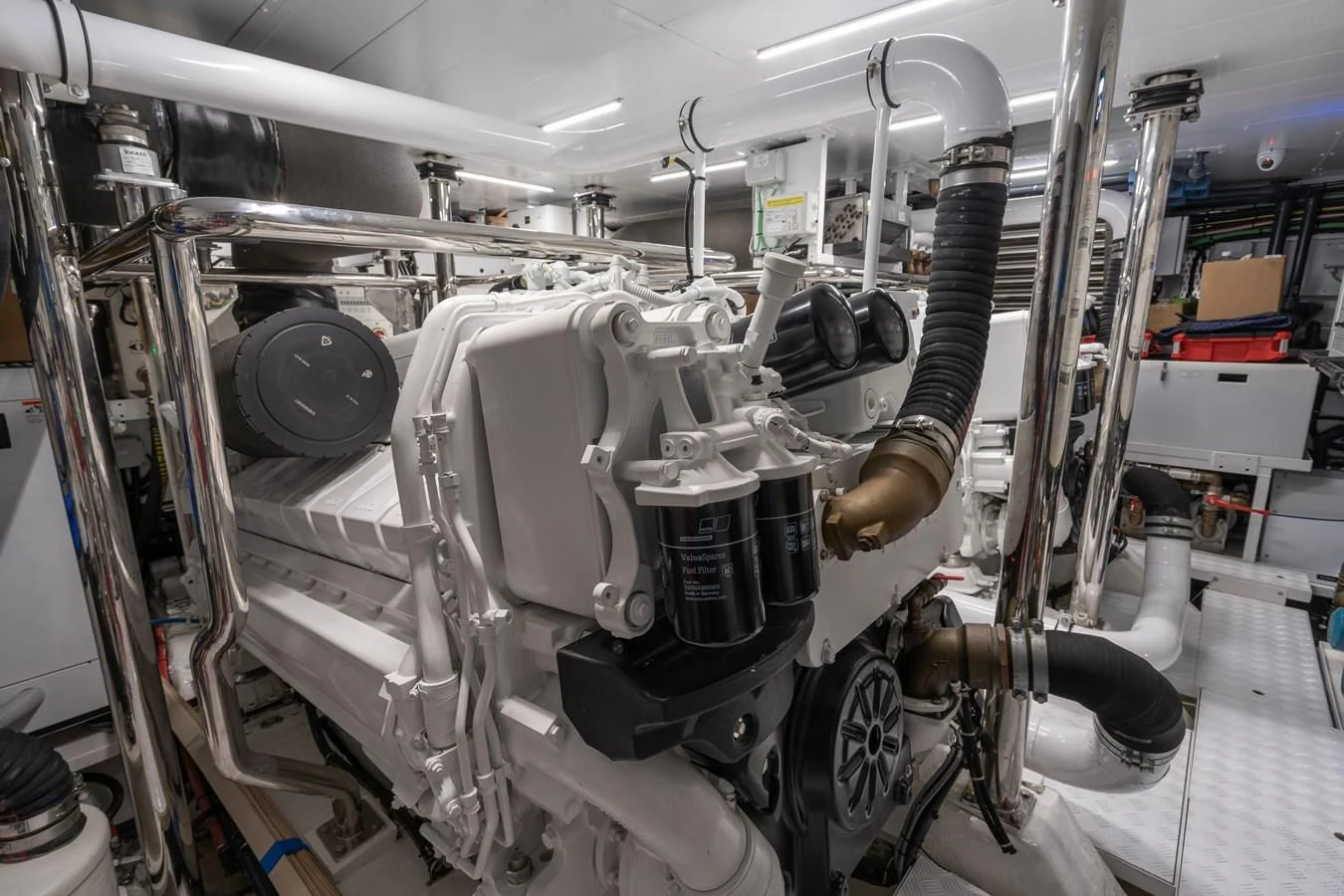 a machine in a room aboard GATSBY Yacht for Charter