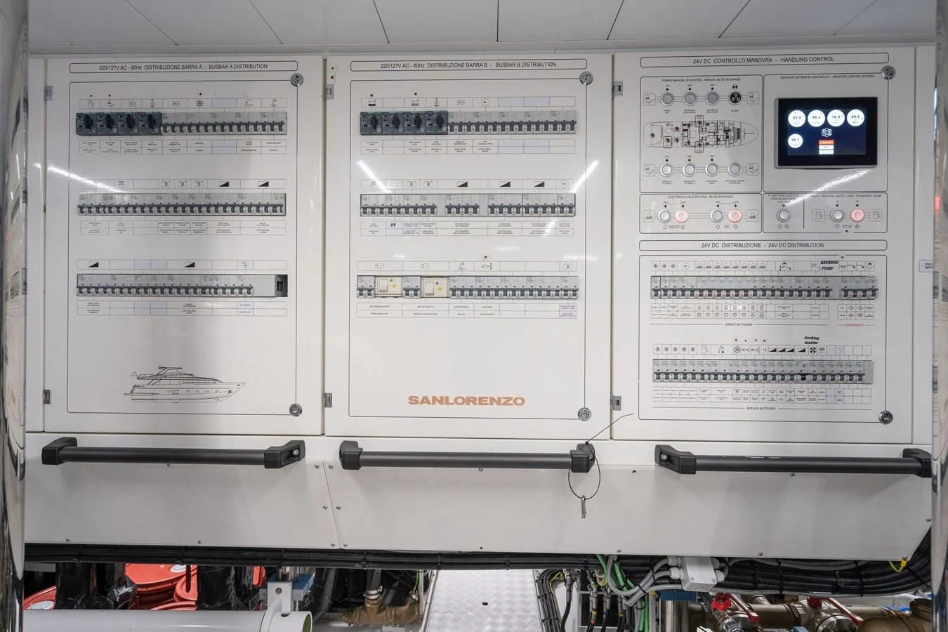 a computer server with several servers aboard GATSBY Yacht for Charter