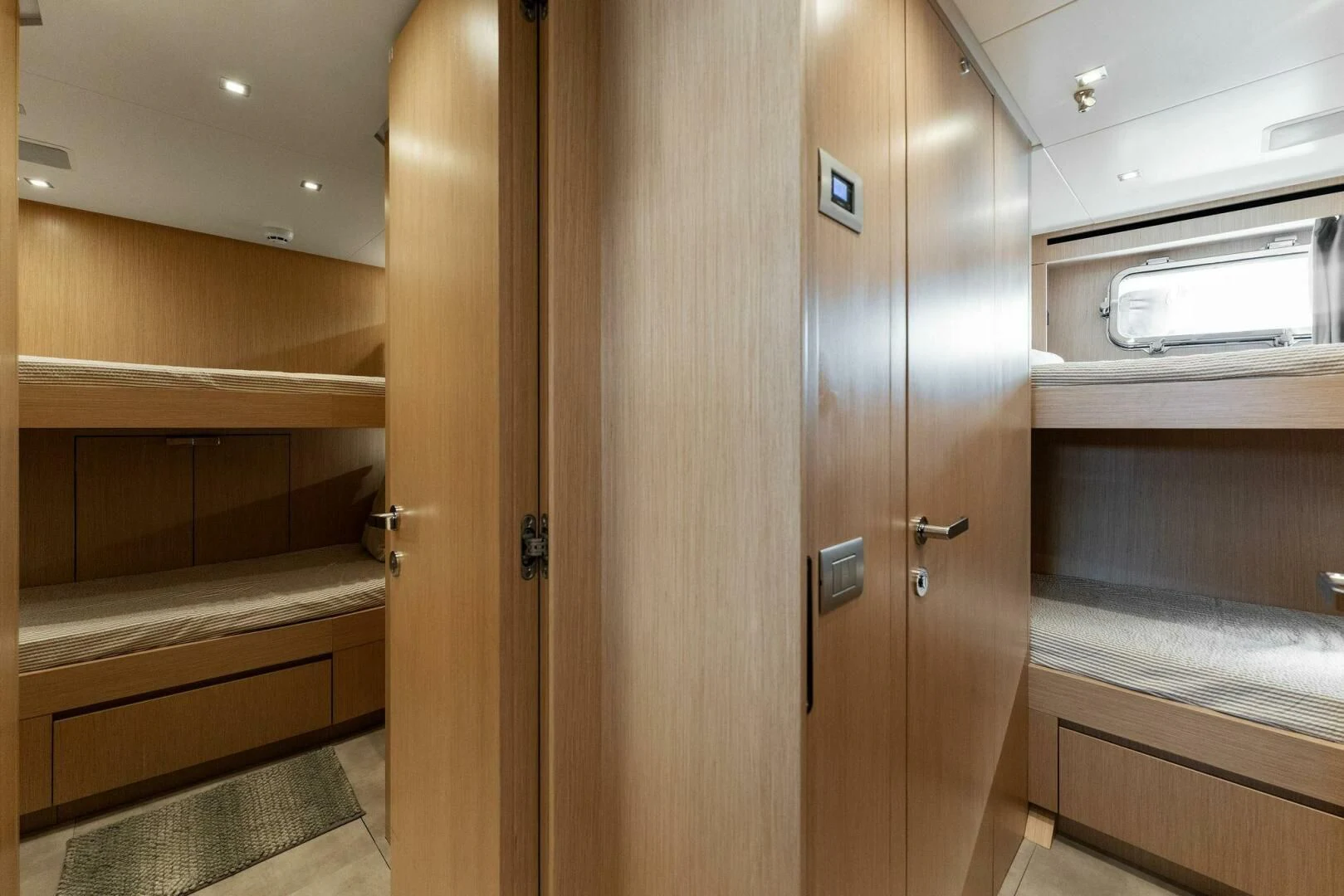 a room with wooden cabinets aboard GATSBY Yacht for Charter